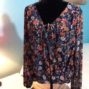 MOSSIMO Supply Co. Women’s Sheer Floral Top